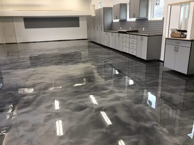 Office metallic epoxy flooring